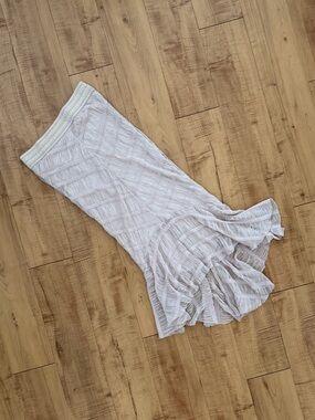 Light Pink Mermaid Ruffled Knit Long Skirt